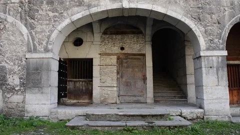 Chambery, tilt up view on ancient stone made building Stock Footage 80204692
