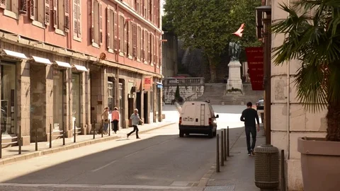 Chambery, tilt up view on the castle Stock Footage 80283470