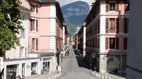 Chambery, view on the city from an elevated point of view Stock Footage 80261502