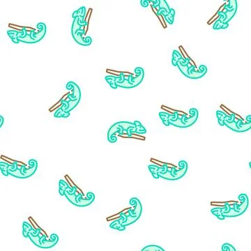 Chameleon animal vector seamless pattern Illustrazione stock