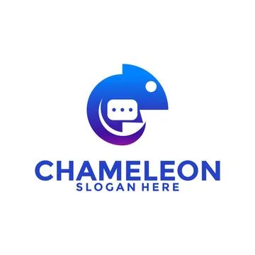 Chameleon Chat logo vector design template, Online Business logo icon Stock Illustration