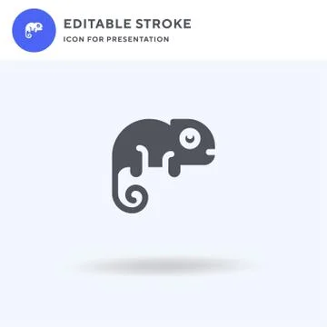 Chameleon icon vector, filled flat sign, solid pictogram isolated on white, logo Stock Illustration
