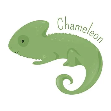 Chameleon isolated. Child fun pattern icon Stock Illustration