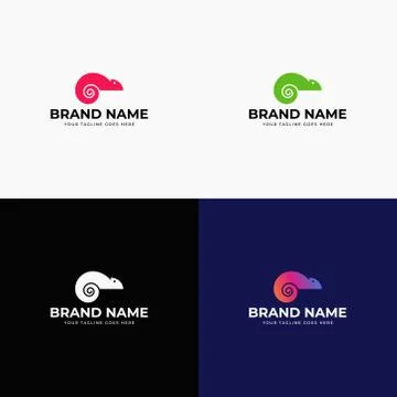 Chameleon logo design template vector illustration. Lizard animal, Exotic ani Stock Illustration