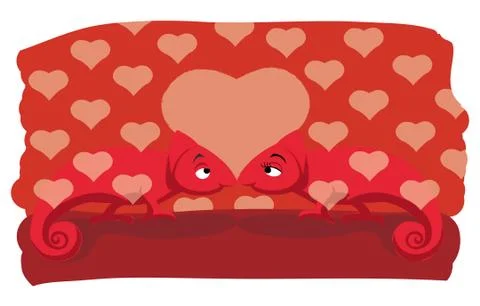 CHAMELEON IN LOVE Stock Illustration