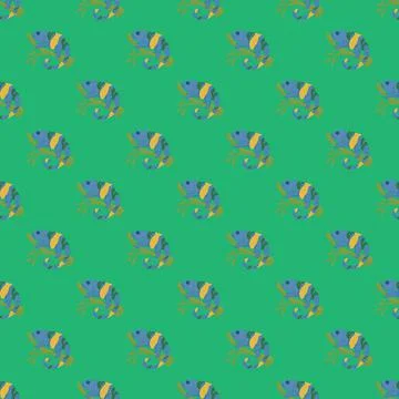 Chameleon seamless pattern. Background of tropical lizard. Illustrazione stock