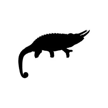 Chameleon silhouette isolated Stock Illustration