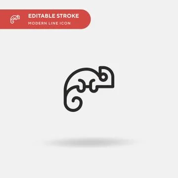 Chameleon Simple vector icon. Illustration symbol design template for web mob Stock Illustration