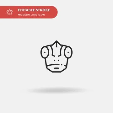 Chameleon Simple vector icon. Illustration symbol design template for web mob Stock Illustration