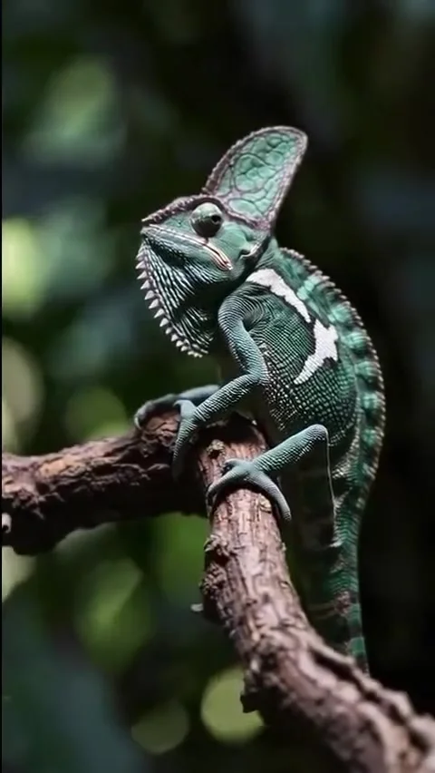 Chameleon on a tree branch Stock Footage 327372119