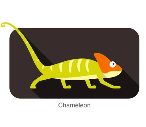 Chameleon walking in black background vector illustration Illustrazione stock