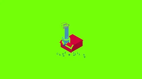 Chamfer milling metalwork icon animation Stock Footage 153586330