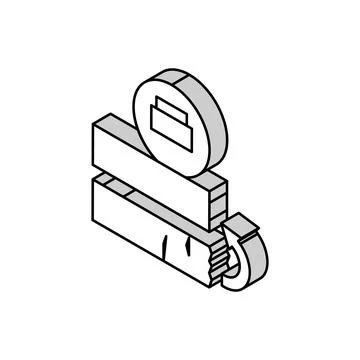 Chamfering mirror isometric icon vector illustration Stock Illustration