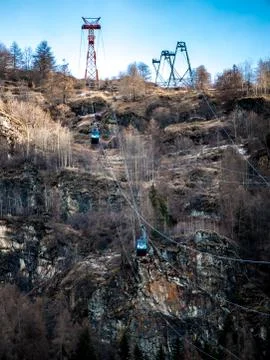 Chamois is cable car Stock-Fotos