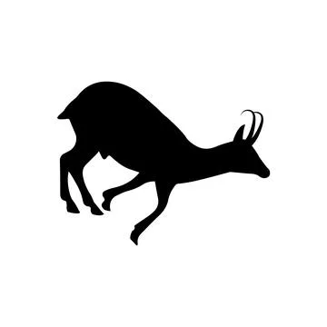 Chamois Silhouette Vector Isolated For The Best Chamois Icon Illustration. Stock Illustration