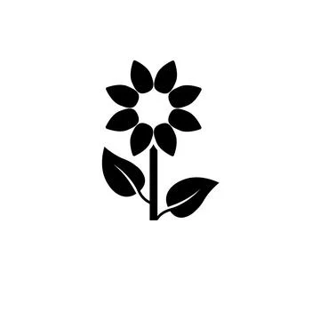 Chamomile Blossom, Flower Plant Solid Flat Vector Icon Isolated on White Back 스톡 일러스트
