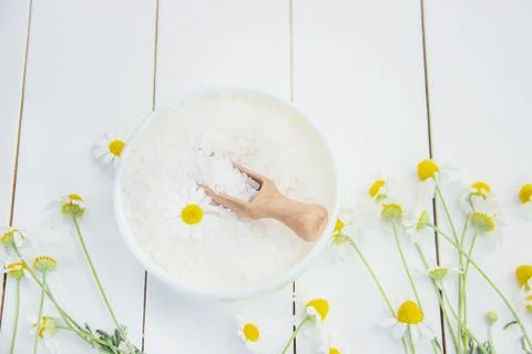 Chamomile extract in a small bottle. Selective focus. Stock Photos