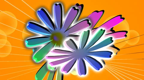 Chamomile field. Animation. Video stock 37576647