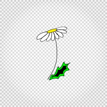 Chamomile. Flower icon. Simple colored hand drawn illustration. Isolated vector Stock Illustration