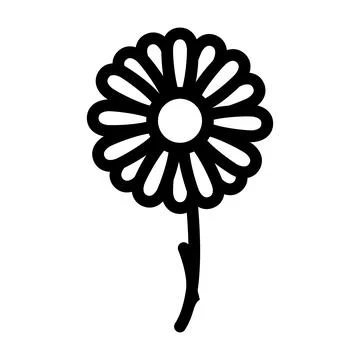 Chamomile flower line icon vector illustration Illustrazione stock