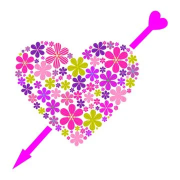 Chamomile heart Stock Illustration