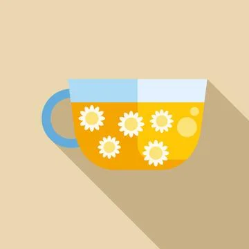 Chamomile herbal tea in cup illustration Stock Illustration