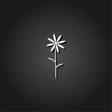 Chamomile icon flat. Stock Illustration