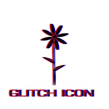 Chamomile icon flat. Stock Illustration