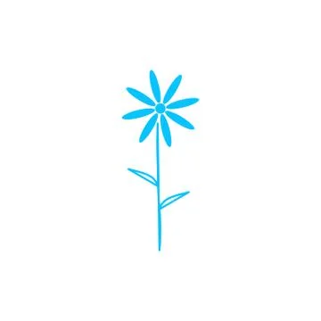 Chamomile icon flat. Stock Illustration