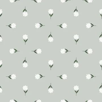 Chamomile pattern seamless in freehand style. Spring flowers on colorful back 스톡 일러스트