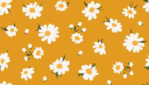Chamomile seamless pattern. Floral vector background for textile print, wrapp Stock Illustration