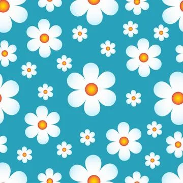 Chamomile seamless pattern, vector floral print in naive style Stock-Illustration