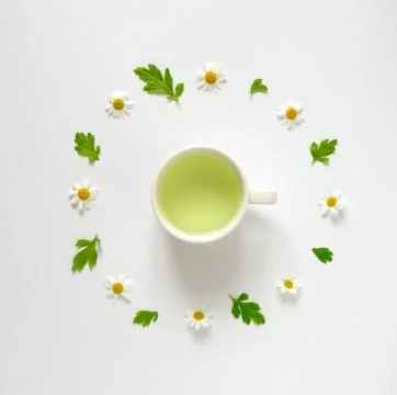 Chamomile tea concept Stock Photos