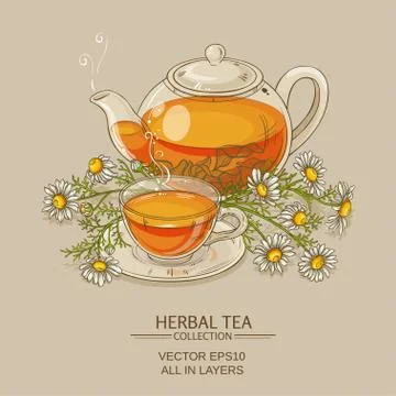 Chamomile tea illustration Stock Illustration