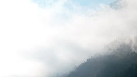 Chamonix Mont-Blanc forest cloud – Autumn Colors french alps Stock Footage 319380937