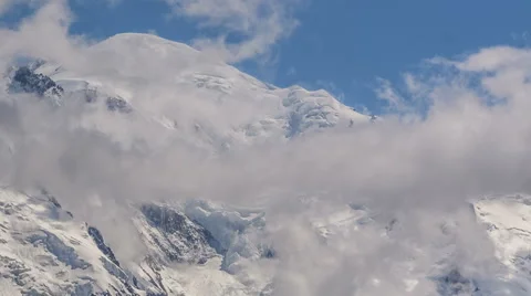 Chamonix Mont Blanc peak clouds and glaciers time lapse Vídeos de archivo 52518284