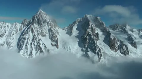 Chamonix mountain view from top Stock Footage 22423394