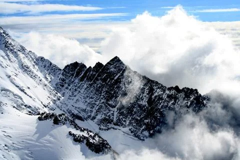 Chamonix Mountains and cloudscape Stock Photos