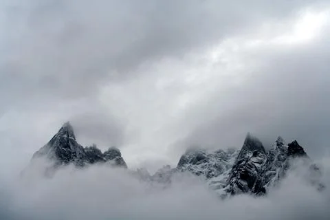Chamonix Mountains and cloudscape Stock Photos