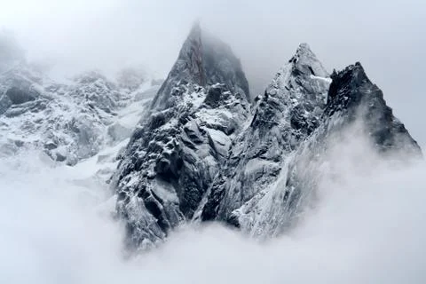 Chamonix Mountains and cloudscape Stock Photos
