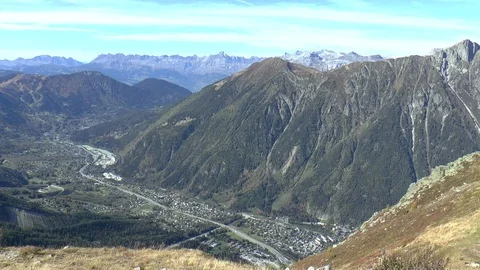 Chamonix Region From Mont Blanc Stock Footage 100115309