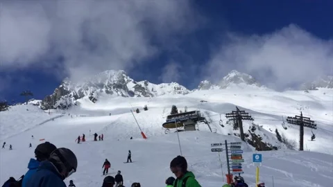 Chamonix Skiing Timelapse Stock Footage 150251711