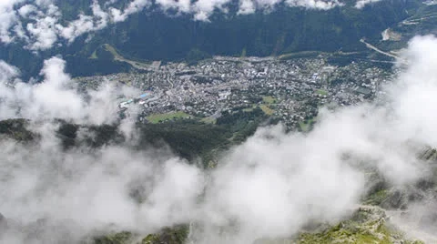 Chamonix village from the brevent Stock Footage 24177690