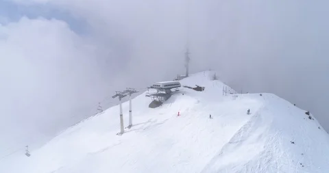 Chamossaire in the clouds - Aerial 4K Stock Footage 106293233