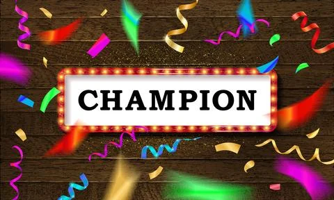 Champ congratulations vintage frame Stock Illustration