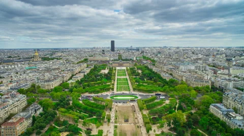 Champ de Mars from Eiffel Tower Video stock 63780469