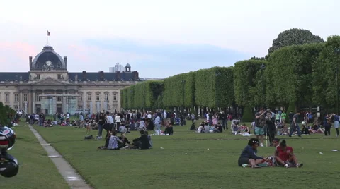 Champ De Mars gardens Stock Footage 51241130