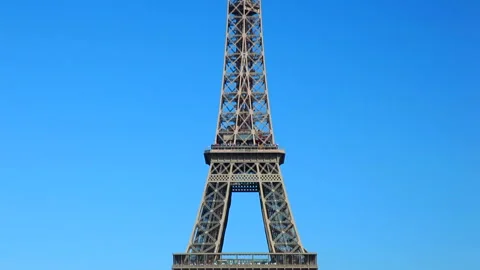 Champ de Mars Park and the Morning Eiffel Tower Stock Footage 332456864