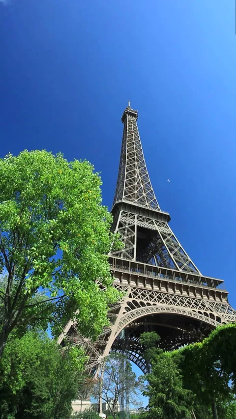 Champ de Mars Park and the Morning Eiffel Tower Stock Footage 332457079