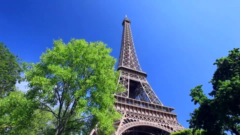 Champ de Mars Park and the Morning Eiffel Tower Stock Footage 332457128